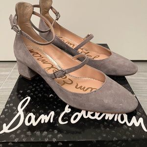 Sam Edelman Grey Suede Lulie Heel